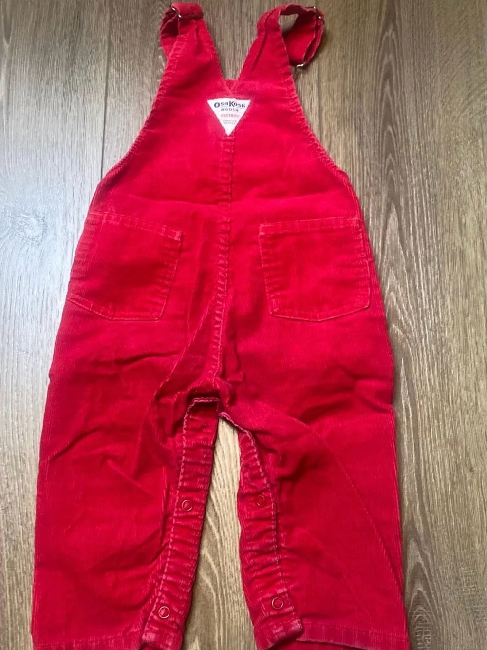 Vintage 90s OshKosh B'gosh Bright Red Corduroy Overalls